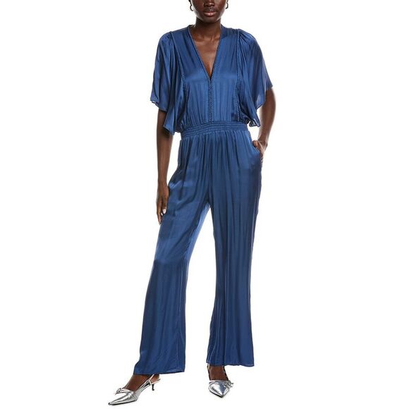 Maje WomensFlutter Sleeve Jumpsuit Blue